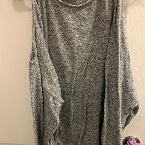 Gray cold shoulder sweater